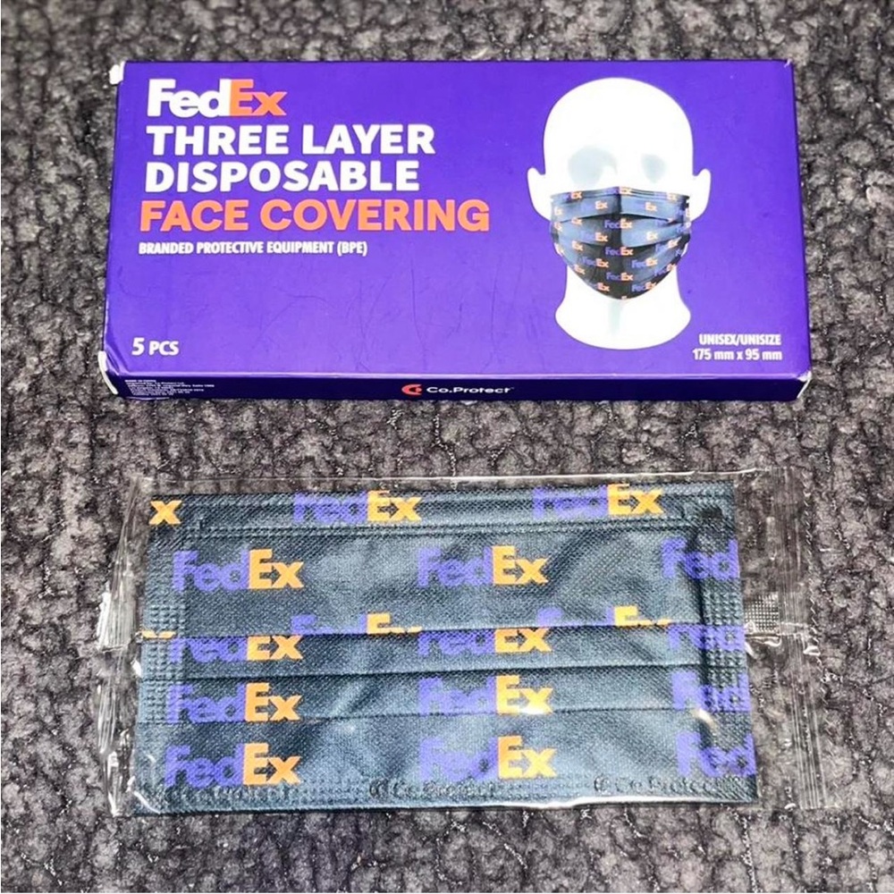 FedEx Blue Disposable Face Covering